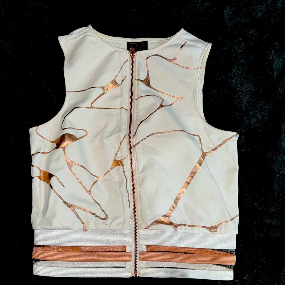 Zip up cropped tank top